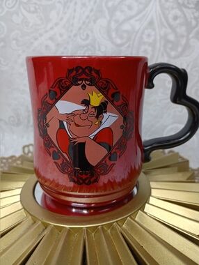 Disney Red Queen of Hearts Character Mug with Black Heart Handle